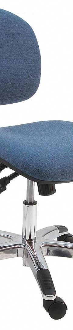 Ergonomic Chair: Fabric, Armless, Ht Range 17 in to 22 in, 19 in Seat Wd, 17 in Seat Dp, 5 Casters (MPN LAS-DF-TLC-WW-BLUE). Key specifications — Foot Support: No; Back Tilt Backward: 80°; Back Tilt Forward: 105°; Base Material: Aluminum; Brand: BENCHPRO; Product Type: Ergonomic Chair; ESD-Safe: Not ESD Safe; Seat Tilt Backward: 10°.