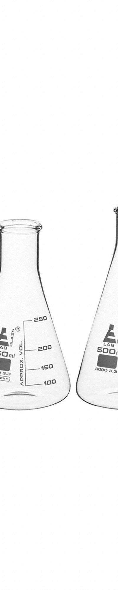 EISCO SCIENTIFIC Erlenmeyer Flask Set: 50 mL_150 mL_250 mL_500 mL_1,000 mL - Glass Erlenmeyer Flask Sets