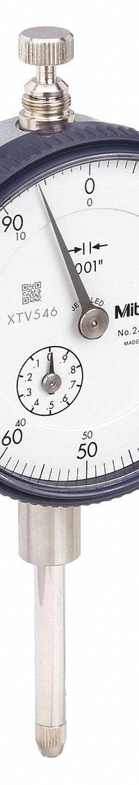 MITUTOYO Dial Indicator - Lug Back: 0 in to 1 in, Inch, Plunger, 0.001 in Accuracy, 57 mm Dial Size (MPN 2416A-10CAL). Key specifications — attr1184168: 2416A-10CAL; attr1184178: 0-100; attr1184223: MITUTOYO; attr1200883: Dial Indicator - Lug Back; attr1184173: AGD 2; attr1184177: 0.001 in; attr1184208: Long Form Certification of Calibration.