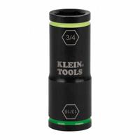 KLEIN TOOLS Flip Impact Socket: 1/4 in, 1/2 in Drive Size, SAE, 13/16 in/3/4 in Socket Size, 6-Point (MPN 66074). Key specifications — attr1215501: KLEIN TOOLS; attr1215515: Manganese Phosphate; attr1215518: 3/4 in.