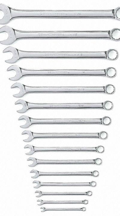 GEARWRENCH Combination Wrench Set: Alloy Steel - SAE 12-Point Combination Wrench Sets