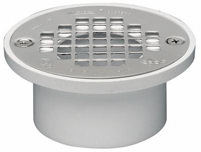 OATEY Floor Drain: 4 in Overall Dia, 4 in Grate Size, 2 in Nominal Pipe Size - Plastic Floor Drains for Unfinished Floors