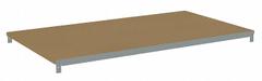 TENNSCO Shelf: 42 in x 24 in, 550 lb Load Capacity, Particleboard, Gray, Shelf (MPN ZAESH-4224D). Key specifications — Decking Material: Particleboard; Includes: (2) Beams; Decking Finish: Unfinished; Shelf Configuration: Single Straight; Color: Gray; Frame Material: Steel; Brand: TENNSCO; Frame Finish: Zinc Plated.