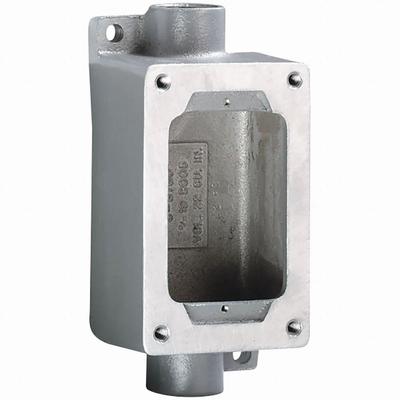 HUBBELL KILLARK Device Box: 1 Gangs, Aluminum, 3/4 in Hub Size, Feed Through - 1-Gang Hazardous Location Electrical Boxes