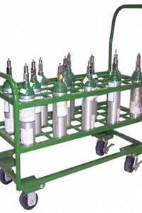 SAFTCART Medical Cylinder Cart: 2,400 lb, 36 Cylinder Capacity, 3 1/4 in Max. Tank Dia. (MPN MM6-36). Key specifications — Brand: SAFTCART; Caster/Wheel Configuration: (2) Swivel with Brake.