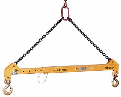 CALDWELL Spreader Beam: Spreader Beam, 30,000 lb Working Load Limit, Adj, 240 in Overall Lg - Chain-Mounted Spreader Beams