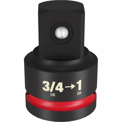 MILWAUKEE IMPACT ADAPTER: 3/4 in Input Drive Size, Black Phosphate, 1 in Output Drive Size - 3/4" Drive Impact Socket Adapters