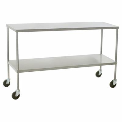 EAGLE GROUP Work Table: Fixed Ht, Stainless Steel, 46 in x 24 in - Stainless-Steel-Top Mobile Worktables
