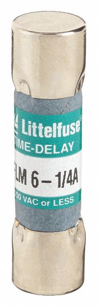 LITTELFUSE Fuse: FLM Series, Midget, Time-Delay, 6.25 A, 250 V AC, 13/32 in x 1 1/2 in (MPN FLM6.25). Key specifications — Series: FLM; Brand: LITTELFUSE.