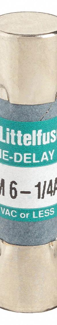 LITTELFUSE Fuse: FLM Series, Midget, Time-Delay, 6.25 A, 250 V AC, 13/32 in x 1 1/2 in (MPN FLM6.25). Key specifications — Series: FLM; Brand: LITTELFUSE.