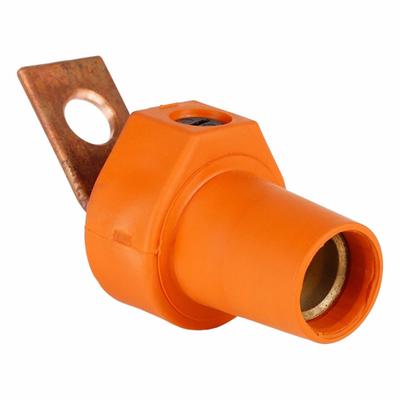 LEVITON Single Pole Receptacle: Orange, Straight Taper Nose Mating - Receptacles with Bus Bar Terminations