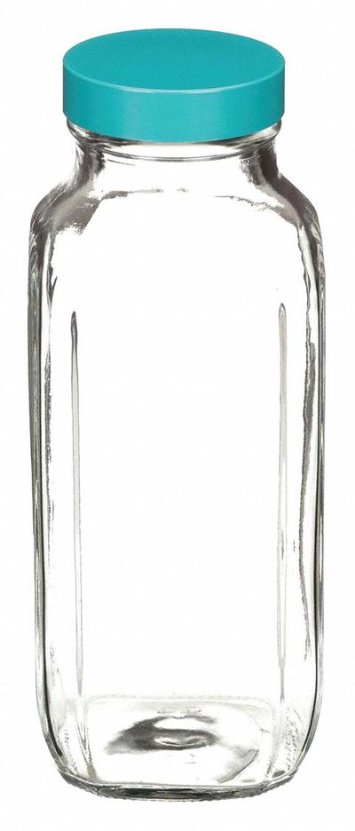 QORPAK Mixing/Storage/Sampling Bottle: 480 mL, 48-400, Urea, Polyethylene/PTFE - Rectangular Glass Lab Bottles