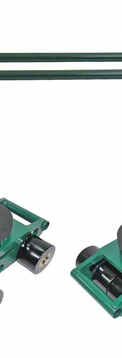 HILMAN ROLLERS Bull Dolly Kit: 96,000 lb, 7 7/8 in Deck Ht, 18 5/16 in L x 6 3/4 in W, Swivel (MPN RS-BSP-48P). Key specifications — Top Plate Surface: Rubber Padded; Includes: (2) Handles; Brand: HILMAN ROLLERS; Color: Yellow.