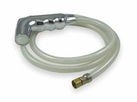 AMERICAN STANDARD Kitchen Sprayer: Plastic, Chrome, 54 in Overall Lg, 3/8" Connection Size (MPN M953667-0020A). Key specifications — Inlet Connection Type: Compression; Brand: AMERICAN STANDARD; Connection Size: 3/8"; Color/Finish: Chrome; Includes: Hose and Hand Spray; Material: Plastic; Product Type: Kitchen Sprayer.