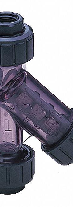 ASAHI Y Strainer: 4 in, NPT, Mesh, 0.0331 in Screen Size, PVC, EPDM, 12 1/2 in Ht, 23 1/2 in Lg (MPN 1257040). Key specifications — Brand: ASAHI; Seal Material: EPDM; Manufacturer Part Number: 1257040; Screen Material: PVC.