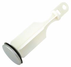 APPROVED VENDOR Drain Stopper: 1 3/8 in Overall Dia, ABS/Stainless Steel, White, Pop Up (MPN 30401). Key specifications — Material: Stainless Steel; Color: White; Brand: APPROVED VENDOR; Application: Sink.