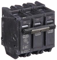 GE Miniature Circuit Breaker: THQL, 60 A, 120/240V AC, Three Phase, 10kA at 120/240V AC, Std (MPN THQL32060). Key specifications — Amps: 60 A; AC Voltage Rating: 120/240V AC; Phase: Three; Max. AIR Rating: 10kA at 120/240V AC; For Use With: Power Mark Gold Load Centers and AQ Lighting Panels.