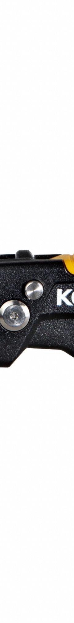 KOMELON Utility Knife: 4 in, High Carbon Steel, Plastic, 3 Blades Included, Includes Pocket Clip (MPN UDS-N6). Key specifications — attr307787: 4 in; attr307793: Yes; attr307788: High Carbon Steel; attr307789: Plastic; attr324890: KOMELON.