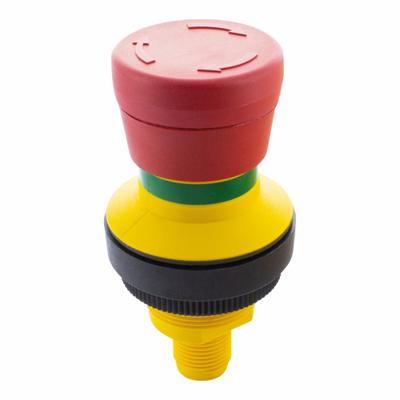 MURRELEKTRONIK Emergency Stop Push Button: Non-Illuminated, Mushroom Head Profile, Non-Metallic - Extended-Length Push Buttons