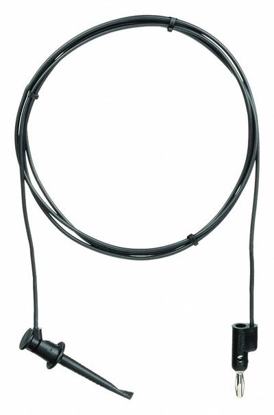 POMONA Test Leads: Black Electrical Current Color, Test Clip, Banana Plug, 5 ft Lg - Test Leads with Clips