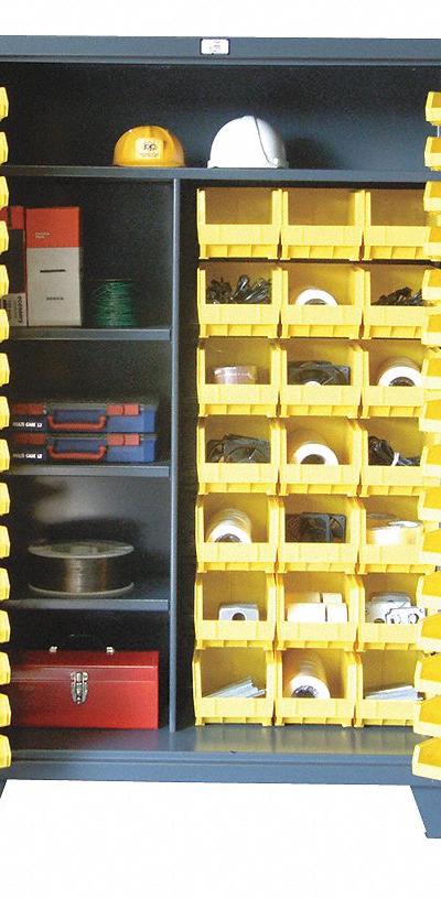STRONG HOLD Bin Cabinet: 48 in x 24 in 78 in - Standard Bin Cabinets with Half-Shelves