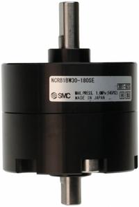 SMC Rotary Air Actuator: Single Vane Actuator, 180° Rotation Angle, 32 in-lb Output Torque, Metric (MPN NCRB1BW30-180SE). Key specifications — attr293632: NCRB1BW30-180SE; attr294754: SMC; attr947098: Non-Magnetic Piston; attr947108: Basic; attr947133: Metric; attr1108504: Axial Ported.