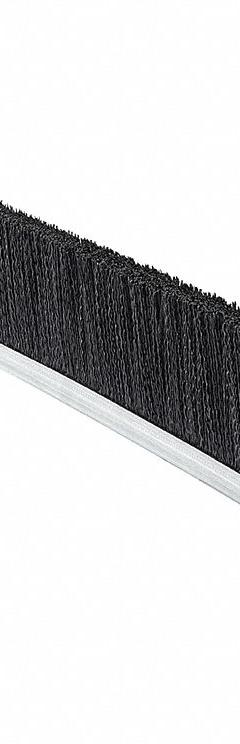TANIS Strip Brush: 2 in Bristle Trim Ht, Black, 0.02 in Bristle Dia, Crimped Wire, 36 in Brush Lg (MPN 1VKT5). Key specifications — Bristle Type: Crimped Wire; Backing Material - Brush: Steel; Bristle Color: Black; Brand: TANIS.