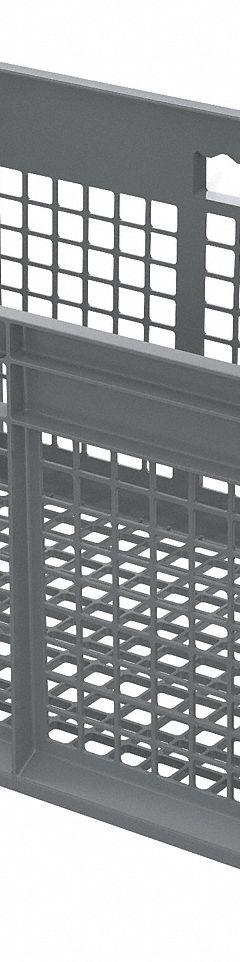 AKRO-MILS Straight Wall Tote: 20 gal, 23 3/4 in x 15 3/4 in x 12 1/4 in, Stacking Capable, Gray (MPN 37612GREY). Key specifications — Material: Plastic; Stackable: Stacking Capable; Brand: AKRO-MILS.