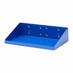 TRITON PRODUCTS Pegboard Shelf: For Square Pegboard Hole Shape, 12 in x 6 in x 3 in, Steel, Blue (MPN 56126-BLU). Key specifications — attr36925: Blue; attr37012: Epoxy Coated; attr36918: TRITON PRODUCTS; attr36926: Steel.