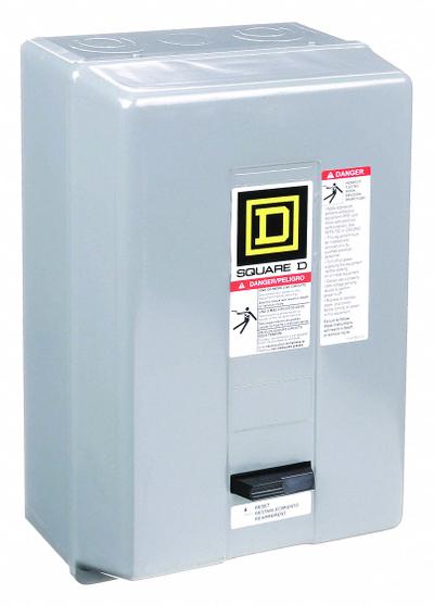 SQUARE D Magnetic Motor Starter: Non-Reversing, 2 Poles, NEMA Size 2, 45 A - Enclosed Non-Reversing Starters with Thermal Overloads