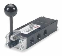 ARO Manual Air Control Valve: E, Four-Way / Three-Position, Lever, Black, 26 scfm Flow Rate - Max (MPN E612LM). Key specifications — attr1086881: Open; attr1092903: Black; attr1086905: Manual Return; attr1086907: E; attr1086914: Normally Open; attr1086904: Manual Air Control Valve; attr1086871: E612LM.