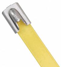 PANDUIT Cable Tie: 14 1/2 in Nominal Lg, 4 in Nominal Max. Bundle Dia., 0.31 in Wd, Yellow, 50 PK (MPN MLTFC4H-LP316YL). Key specifications — Brand: PANDUIT; Locking Style: Ball Lock; Color: Yellow.