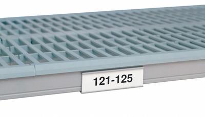 METRO Label Holder: Metro Super Erecta Pro, 11 1/4 in Overall Wd, 1 1/4 in Overall Ht - Label Holders for Plastic Shelving