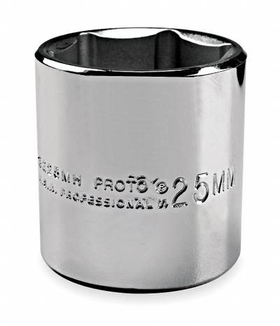 PROTO Socket: SAE, 3/8 in Drive Size, 15/16 in Socket Size, 6-Point, Std, Chrome - 3/8" Drive Hand Sockets