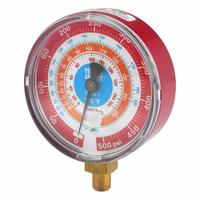 YELLOW JACKET High Side Gauge: High Side Gauge, 0 psi to 500 psi, Non-Liquid Filled, 3 1/8 in Dia (MPN 49151). Key specifications — Brand: YELLOW JACKET; Accuracy: ± 1%; Color: Red; For Refrigerant Type: R-407C.