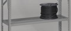 TENNSCO Shelf: 48 in Overall Wd, 18 in Overall Dp, Ventilated Shelf, 22 ga, Medium Gray (MPN PQ2-4818P). Key specifications — Color: Medium Gray; Finish: Powder Coated; Includes: (4) Shelf Clips; Material: Steel; Brand: TENNSCO.