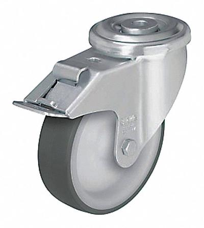 APPROVED VENDOR Bolt-Hole Caster: Swivel, Total Lock, Polyurethane, 4 7/8 in Wheel Dia. - Standard Bolt-Hole Casters