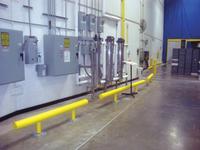 IDEAL SHIELD Guard Rail System: Mid-Rail Not Included, Straight, 14 3/4 in Top Rail Ht, Guardrail (MPN HGR-1-96-14-3/4-C-8). Key specifications — Color: Yellow; Material: HDPE; Rail Mounting Style: Core-In; Includes Mid-Rail: Mid-Rail Not Included.