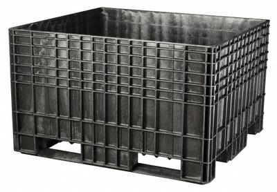 BUCKHORN Bulk Container: 25.9 cu ft, 48 in x 44 in x 29 3/8 in, Lid Not Included - Non-Collapsible Plastic Bulk Containers