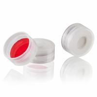 Lab Bottle Caps: 11 mm Dia, Colorless, Polyethylene, PTFE, Septa Included, Colored (MPN 9020002CAP-SR-NR). Key specifications — Closure Type: Snap-On; Clarity: Colored; Product Type: Cap; Septa Included: Yes; Vented: No; Brand: GLOBE SCIENTIFIC; Closure Color: Colorless; Closure Liner Material: PTFE.