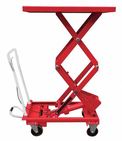 Dayton Scissor Lift Table: 660 lb Load Capacity, 39 1/2 in L x 20 1/2 in W - Manual Scissor-Lift Tables