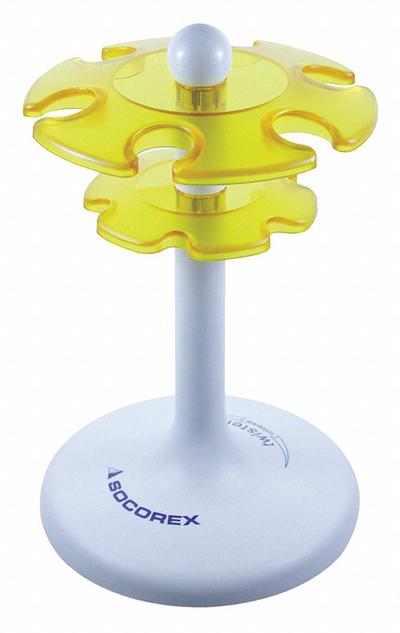 WHEATON Pipette Stand: Plastic, 8 11/16 in Overall Ht, Rotates 360° - Pipette Stands & Racks