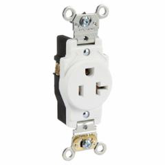 LEVITON Receptacle: Single, 5-20, White, 125V AC, 20 A, 2 Pole / 3 Wire (MPN 5361-W)
