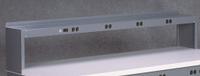 TENNSCO Electrical Shelf Riser: 48 in Overall Wd, 15 in Overall Dp, Gray, Carbon Steel, Steel, 18 in (MPN RE-18-1548). Key specifications — Includes Mounting Hardware: Yes; Color: Gray.