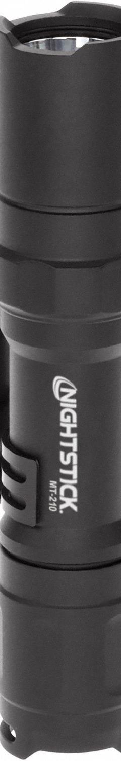 NIGHTSTICK Tactical Handheld Flashlight: 150 lm, 4 hr Run Time at Max. Brightness, 105 m Max Beam (MPN MT-210). Key specifications — Brand: NIGHTSTICK; Switch Location: Tail; Battery Requirements - Broad: Includes 1 AA.