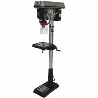 JET Floor Drill Press: Belt Drive, Fixed Speed, 200 RPM – 3,630 RPM, 115/230V AC /Single-Phase (MPN 354400). Key specifications — attr22849: 200 to 3,630 RPM; attr22858: 115/230V AC; attr73523: Drilling; attr22856: Belt; attr73570: Single-Phase; attr22850: 7-1/2 in; attr22846: 3/4 hp; attr22840: 9/4.5 A.