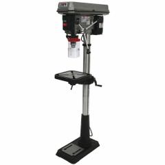 JET Floor Drill Press: Belt Drive, Fixed Speed, 200 RPM – 3,630 RPM, 115/230V AC /Single-Phase (MPN 354400). Key specifications — attr22849: 200 to 3,630 RPM; attr22858: 115/230V AC; attr73523: Drilling; attr22856: Belt; attr73570: Single-Phase; attr22850: 7-1/2 in; attr22846: 3/4 hp; attr22840: 9/4.5 A.