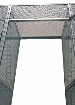 HALLOWELL Bulk Storage Locker Top: 36 in x 36 in x 1/8 in, For 36 in Locker Wd, Expanded Metal (MPN 4803636HG). Key specifications — Manufacturer Part Number: 4803636HG; Brand: HALLOWELL; Finish: Powder Coated; Material: Expanded Metal; Product Type: Flat Top Panel; Color: Dark Gray.