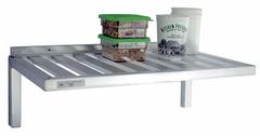 NEW AGE INDUSTRIAL T-Bar Wall Shelf: 60 in x 24 in x 13 in, 60 in x 24 in, 500 lb Load Capacity (MPN 1124). Key specifications — Material: Aluminum; Standards: NSF; Finish: Unfinished; Brand: NEW AGE INDUSTRIAL.