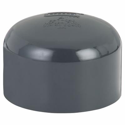 PLASTIC SUPPLY End Cap: PVC, For 4 in Duct Dia, 3 1/8 in Overall Lg, 4 1/2 in Inlet Dia - End Caps